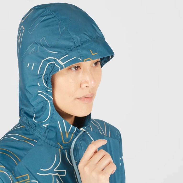 Turquoise Salomon Agile Wind Women's Shell Jackets | IE HE8143